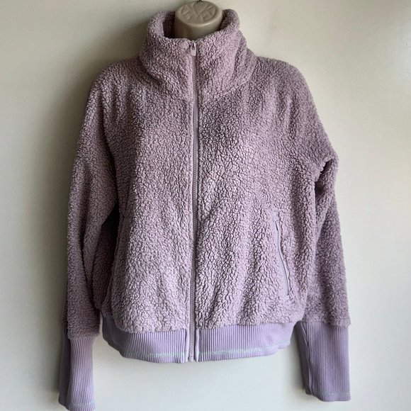 ATHLETA Shasta Purple Tugga Sherpa Warm Cozy Jacket (#486693) Size Medium - Picture 4 of 16